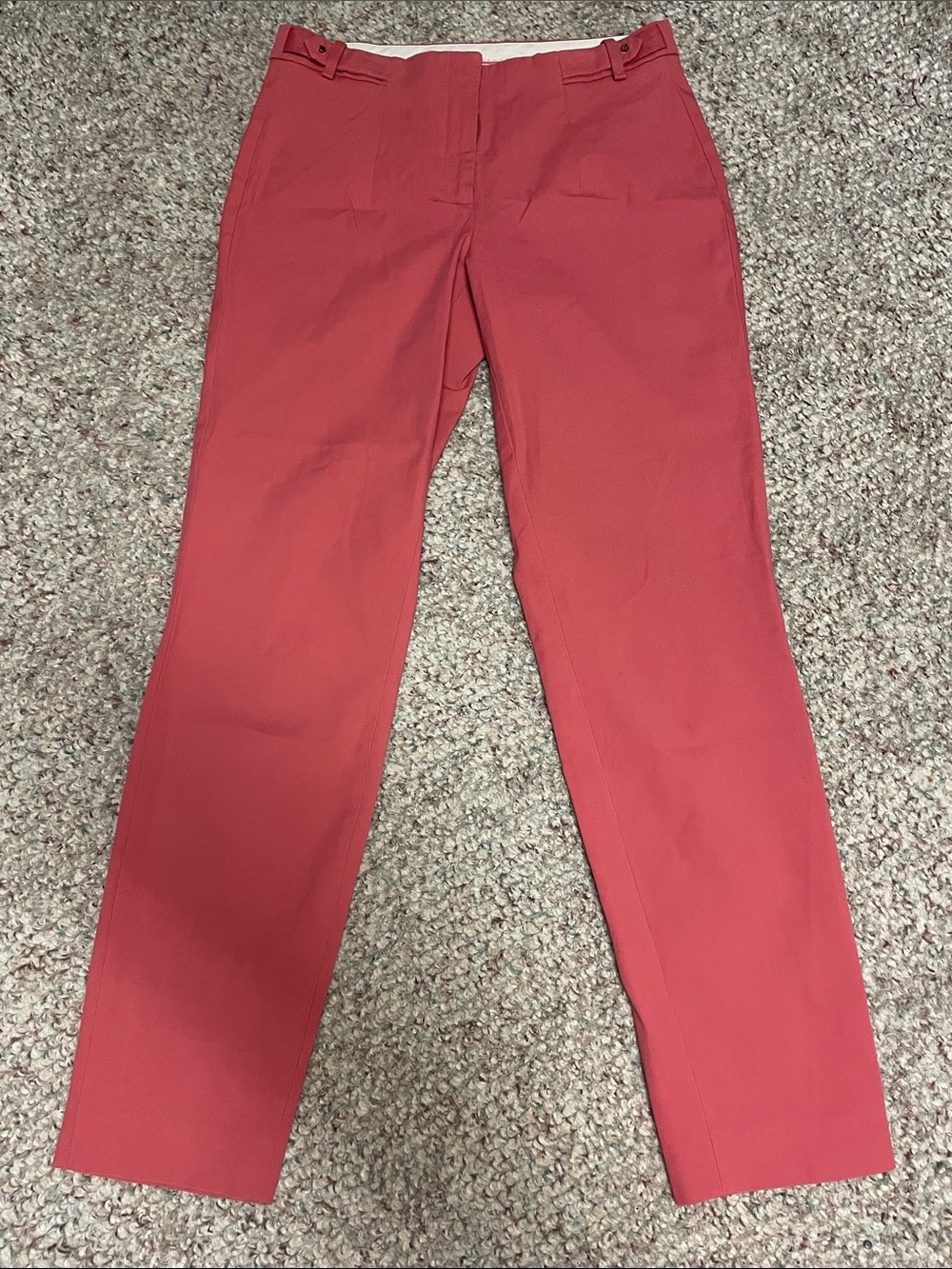 Massimo dutti Coral Pink leather accent waist Straight Leg Pants